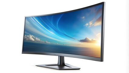 lcd monitor isolated on white