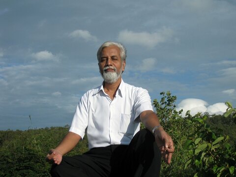 Meditation amid natural surroundings