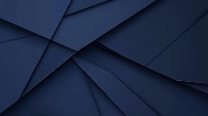 Modern dark navy blue abstract background with overlapping triangle layers, minimalist geometric design for banners, presentations, flyers, and digital media, blue contemporary elements 