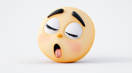 Fototapeta premium Playful Sleepy Face Emoji with Cute Features