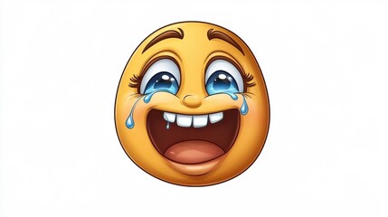 Fototapeta premium Joyful Emoji with Tears of Laughter