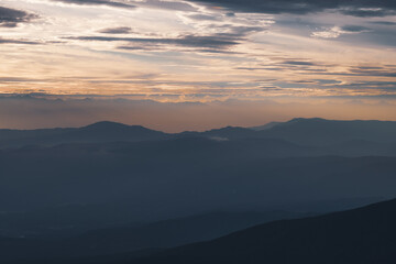 八ヶ岳 赤岳頂上山荘からの夕焼け空