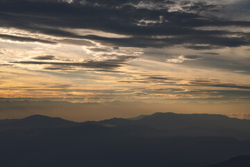 八ヶ岳 赤岳頂上山荘からの夕焼け空