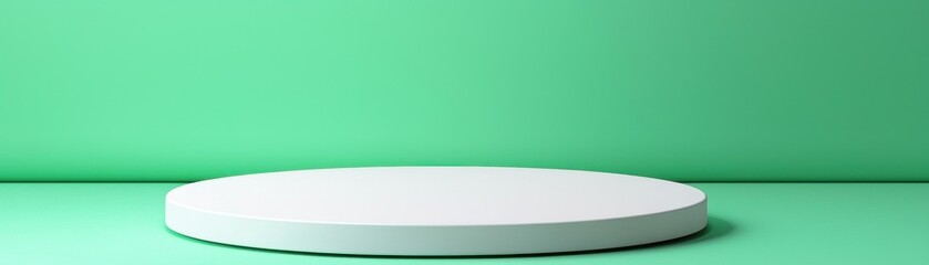 Fototapeta premium Circular display platform on a vibrant green background