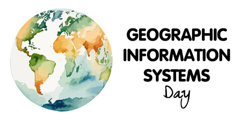 Geographic Information Systems Day. November 20 Holiday concept. Template for background, banner, card, poster, social media, web, print. 