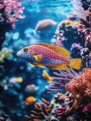 Obraz premium Aquatic life in aquarium