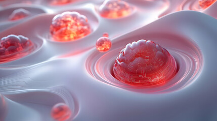 3D Close Up Holographic Cloud Data Flow Concept Macro Image Data Streams Cloud Icon Competence Managing Data Cloud Development 3D Icon Isolated White Background