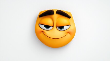 Fototapeta premium Happy Yellow Emoji with Smiling Expression