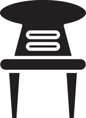 Chair Glyph Icon Illustration