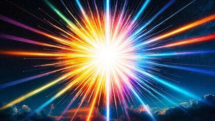 Expansive rays emanating from a single point. Created with Generative AI Technology