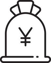 Yuan Renminbi Money Sack Icon
