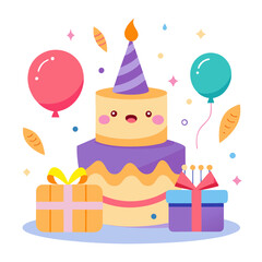 birthday card with cake