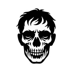 Fototapeta premium Zombie black white logo icon illustration template