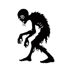 Fototapeta premium Zombie black white logo icon illustration template