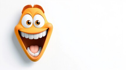 Obraz premium Cheerful Animated Face with Big Smile and Bright Eyes
