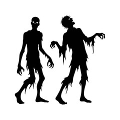 Zombie black white  logo icon illustration template