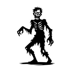 Fototapeta premium Zombie black white logo icon illustration template
