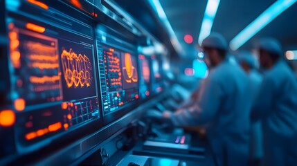 Naklejka premium Control Room Data Monitoring
