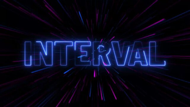 Interval for Movie or Film Break Neon text animation 4K video.