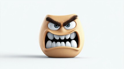 Obraz premium Cartoon Character with Angry Expression and Bold Features