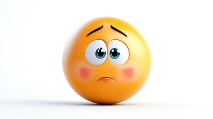 Sad Emoji with Big Eyes and Blushing Cheeks
