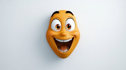 Fototapeta premium Happy Cartoon Face with Big Smile and Expressive Eyes