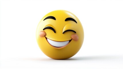 Fototapeta premium Happy Smiley Emoji with Bright Expression and Cheerful Look