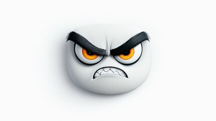 Fototapeta premium Angry cartoon face with fierce expression and bold colors