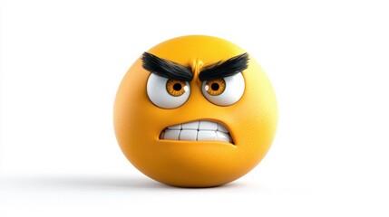 Angry Emoji with Furious Expression and Intense Eyes