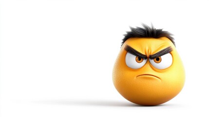 Obraz premium Angry cartoon character with expressive eyebrows and frown