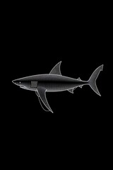 Naklejka premium Simple glyph icon of a shark, perfect for streamlined marine visuals.