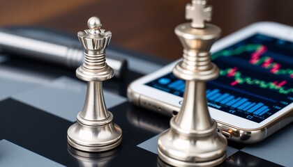 Strategic Moves: Chess Piece and Stock Market App on a Chessboard
