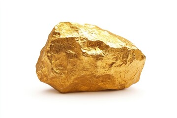 Obraz premium Golden nugget isolated on white