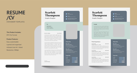 Minimalist CV Resume Design Template