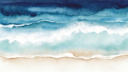 Ocean-inspired watercolor gradient with deep and light blues blending seamlessly. Created with generative AI technology