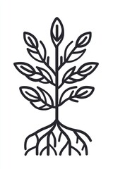 Modern design line icon of an ecosystem, highlighting nature's interconnectivity.