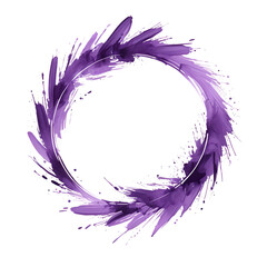 Circle flower color brush stroke on transparent background