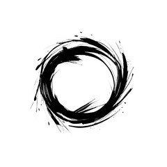 Circle color brush stroke on transparent background