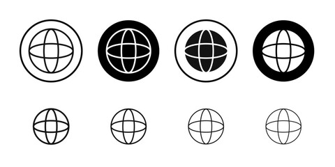 Internet icon Flat simple outline set