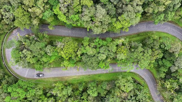 Graciosa Road At Curitiba Parana Brazil. Breathtaking Aerial View Of Busy Traffic In A Freeway Road. Exotic Valley Farmer Amazing. Exotic Summer Countryside. Curitiba Parana.