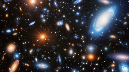 Fototapeta premium vast and awe inspiring view of cosmos, filled with countless stars and galaxies