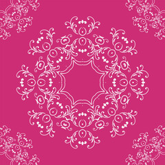 Damask Flower Indian Japanese Traditional Pattern Folk Embroidery, Aztec Ornament Print. Design for Carpet, Wallpaper, Clothing, Wrapping, Fabric