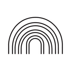 Obraz premium Rainbow Outline Clipart Design - Rainbow Vector illustration in black and white