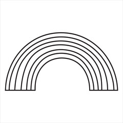 Obraz premium Rainbow Outline Clipart Design - Rainbow Vector illustration in black and white