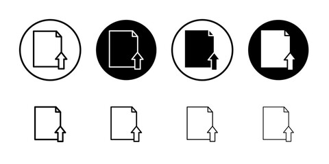 Upload icon Flat simple outline set
