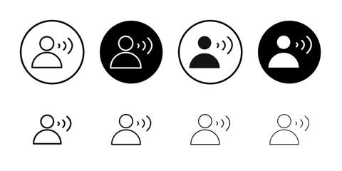 Voice icon Flat simple outline set