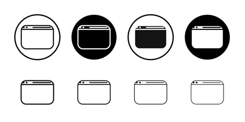 Web page icon Flat simple outline set
