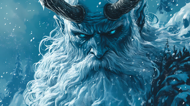Ymir - norse frost giant. Norse Frost Giant. Illustration