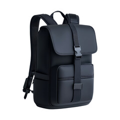 Naklejka premium Black Backpack with Zippered Pocket