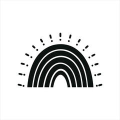 Obraz premium Rainbow Silhouette Clipart Design - Rainbow Vector illustration 